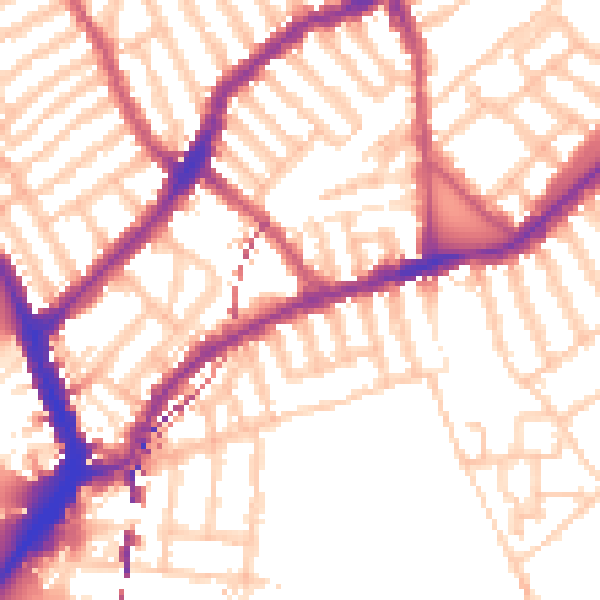 Daytime road noise heatmap for SW6 4LP