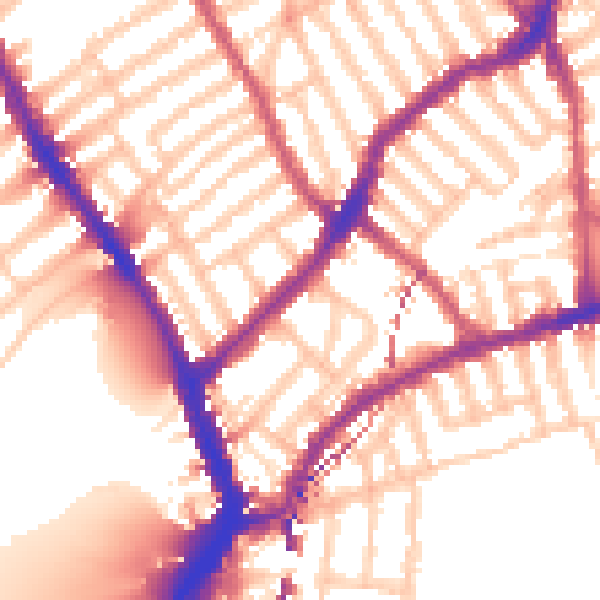 Daytime road noise heatmap for SW6 4LW