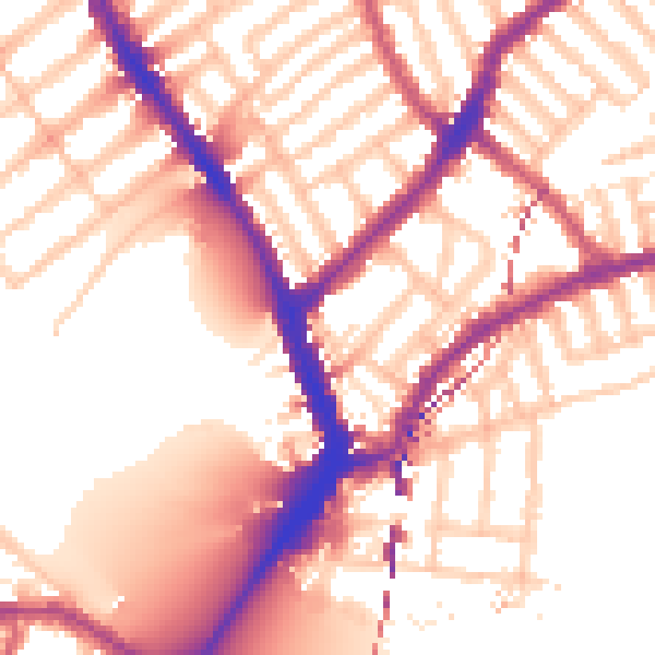 Daytime road noise heatmap for SW6 4NP
