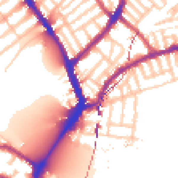Daytime road noise heatmap for SW6 4NU
