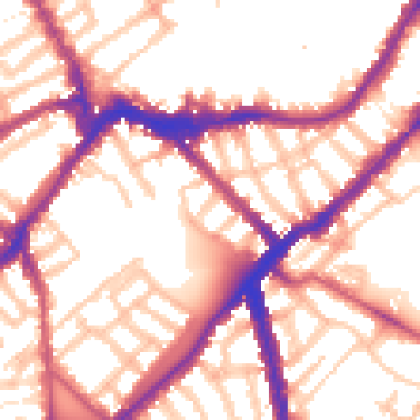 Daytime road noise heatmap for SW6 4PX