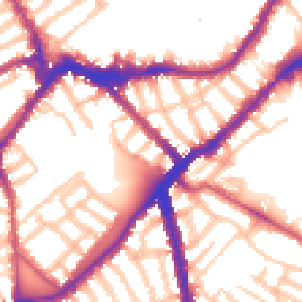 Daytime road noise heatmap for SW6 4QA