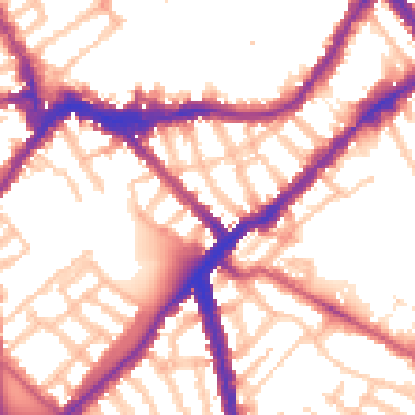 Daytime road noise heatmap for SW6 4QL
