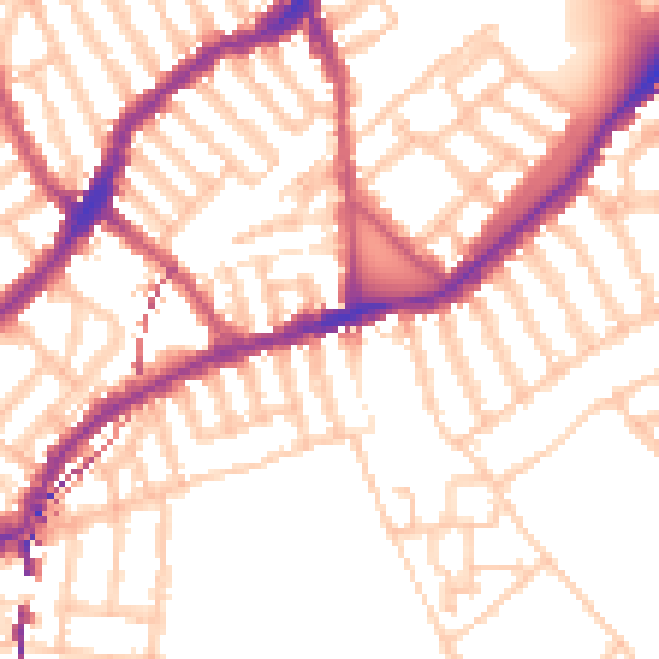 Daytime road noise heatmap for SW6 4RB