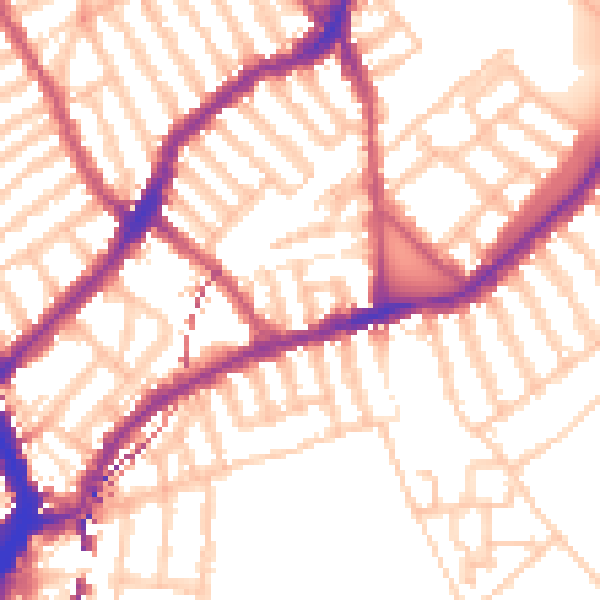 Daytime road noise heatmap for SW6 4UD