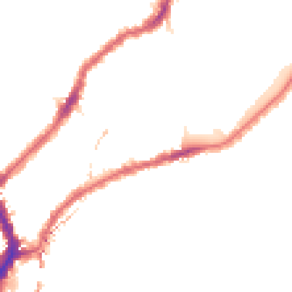 Night-time road noise heatmap for SW6 4UD