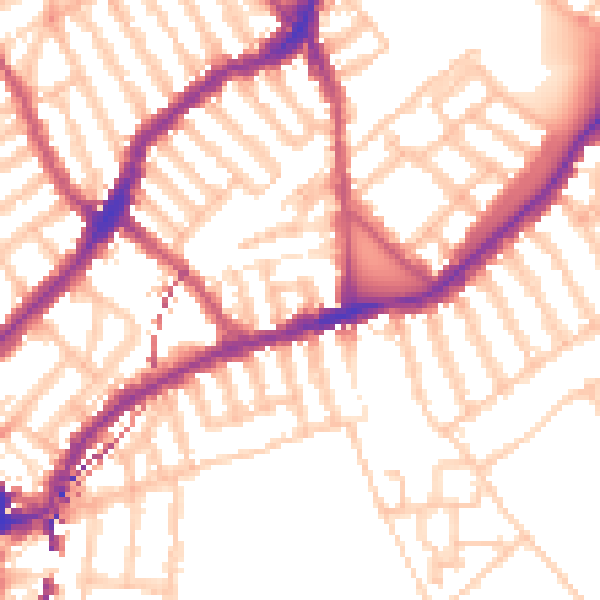 Daytime road noise heatmap for SW6 4UF