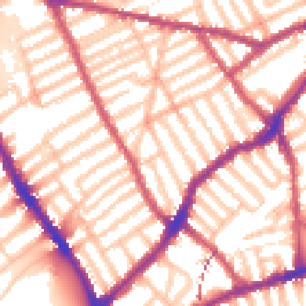 Daytime road noise heatmap for SW6 5AG