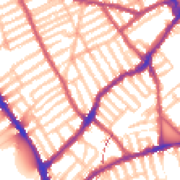 Daytime road noise heatmap for SW6 5AX