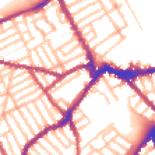 Daytime road noise heatmap for SW6 5BE