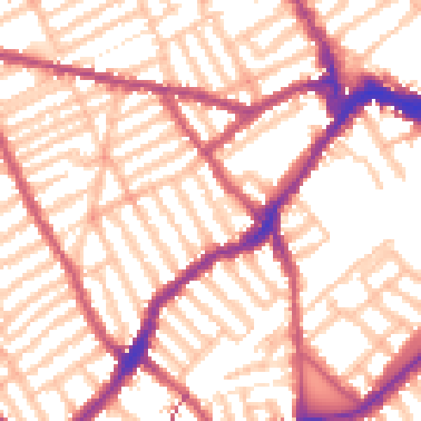 Daytime road noise heatmap for SW6 5BJ