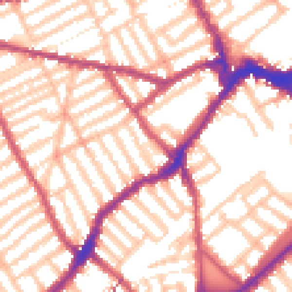 Daytime road noise heatmap for SW6 5BL