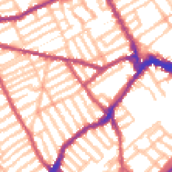 Daytime road noise heatmap for SW6 5BN