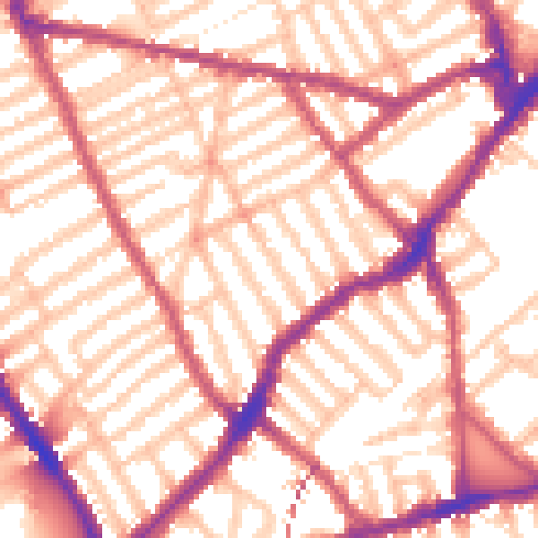 Daytime road noise heatmap for SW6 5DL