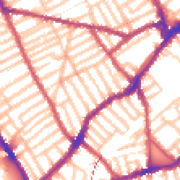 Daytime road noise heatmap for SW6 5DN