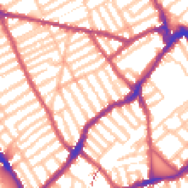 Daytime road noise heatmap for SW6 5DW