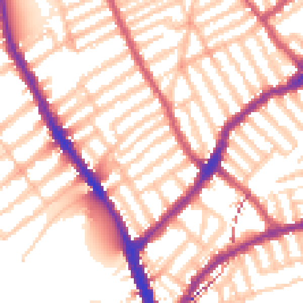 Daytime road noise heatmap for SW6 5EA