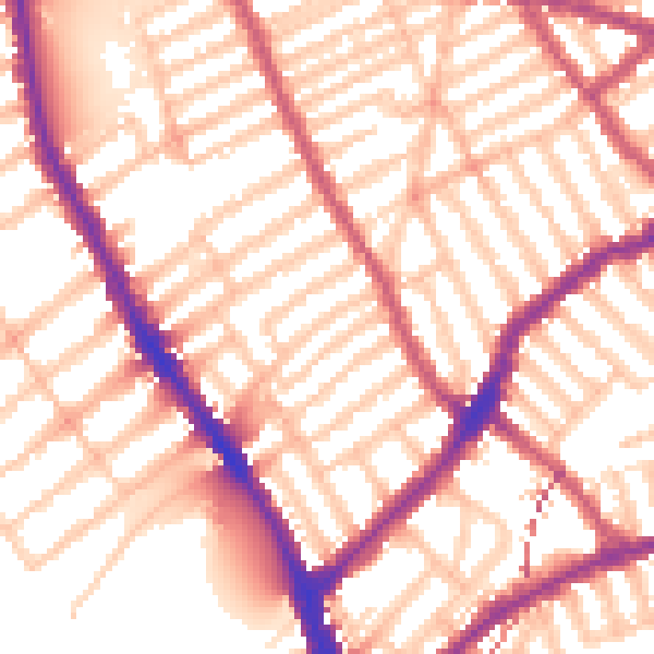 Daytime road noise heatmap for SW6 5EF