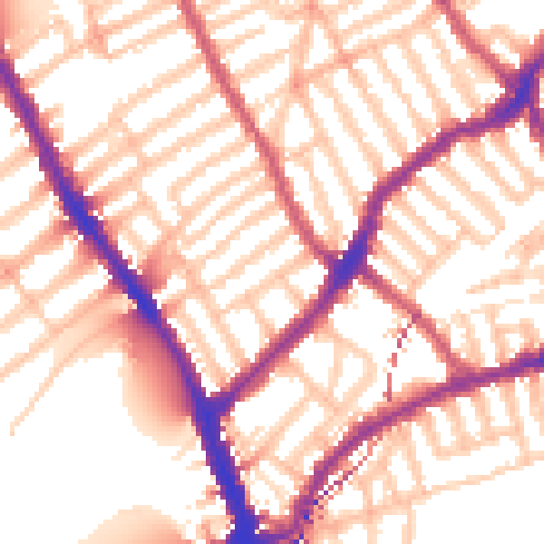 Daytime road noise heatmap for SW6 5LL
