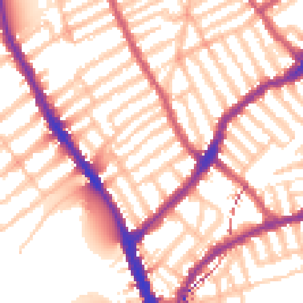 Daytime road noise heatmap for SW6 5LP