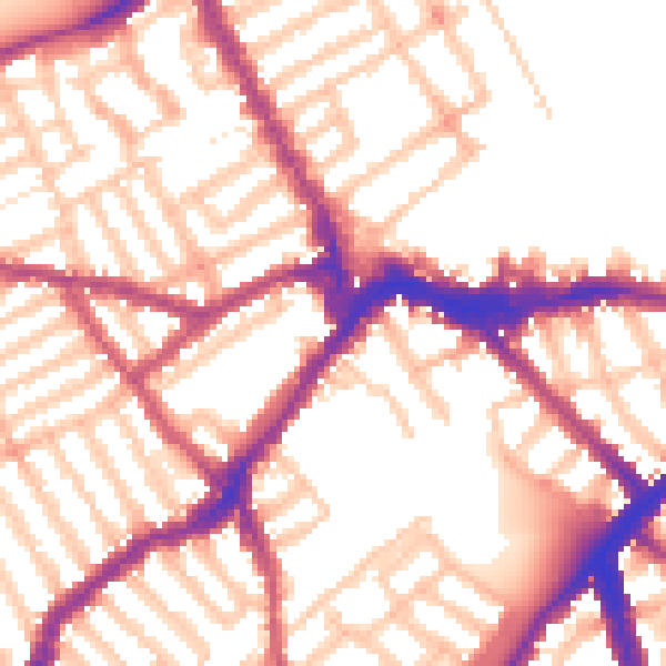 Daytime road noise heatmap for SW6 5NJ
