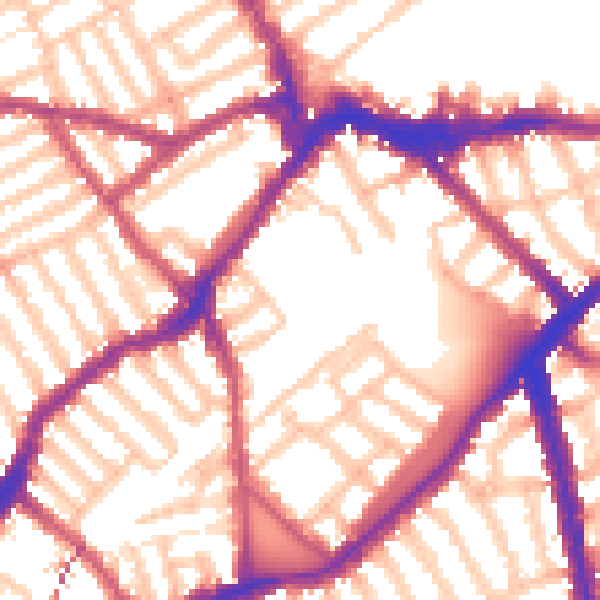 Daytime road noise heatmap for SW6 5PQ