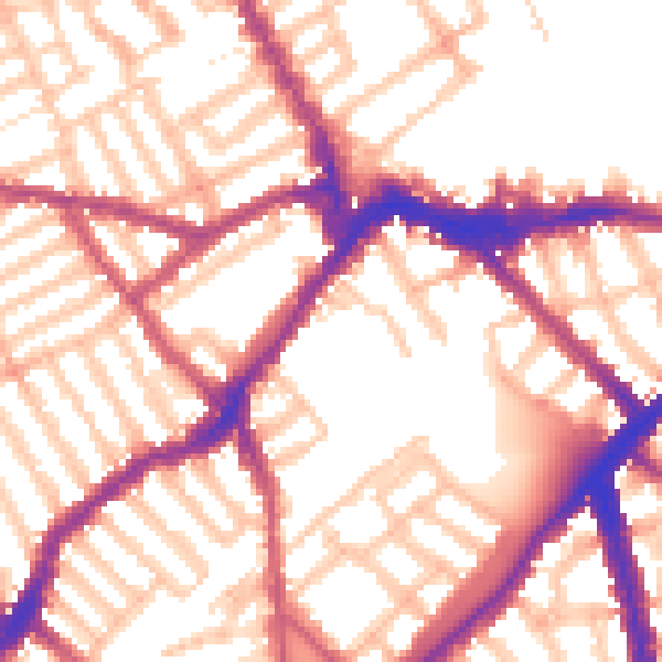 Daytime road noise heatmap for SW6 5QG