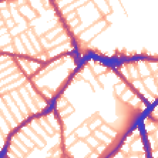 Daytime road noise heatmap for SW6 5QH