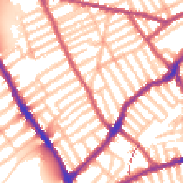Daytime road noise heatmap for SW6 5RA