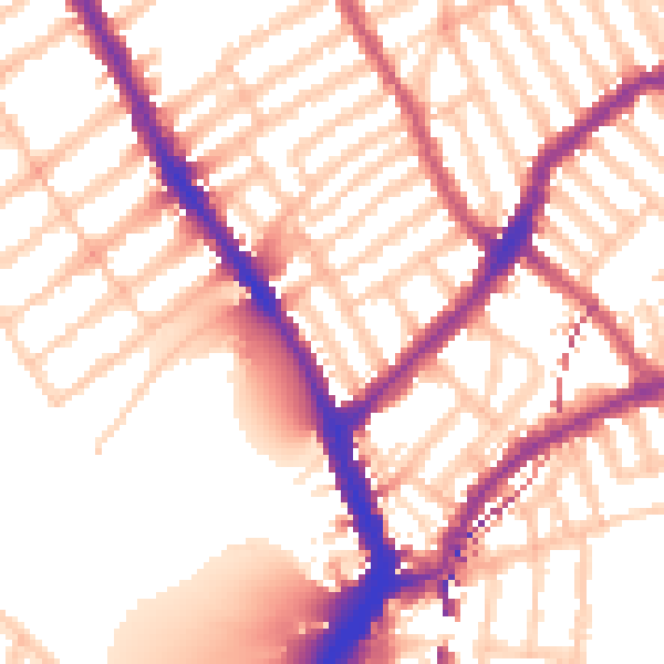Daytime road noise heatmap for SW6 5SP