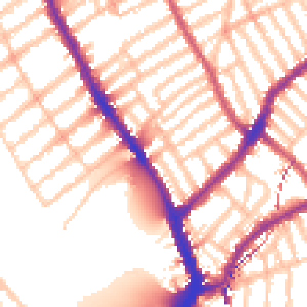 Daytime road noise heatmap for SW6 5SR