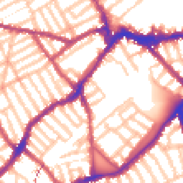 Daytime road noise heatmap for SW6 5TL