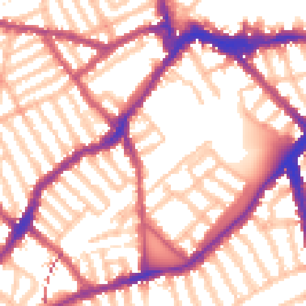Daytime road noise heatmap for SW6 5TP