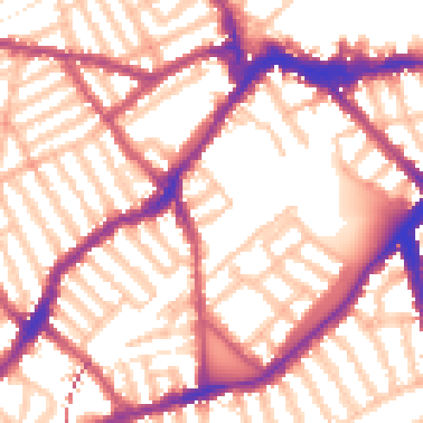 Daytime road noise heatmap for SW6 5TW