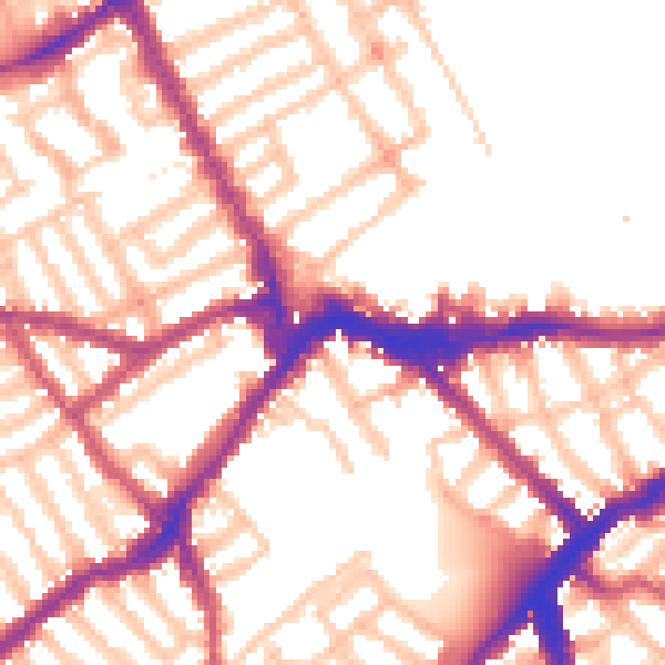 Daytime road noise heatmap for SW6 5UA