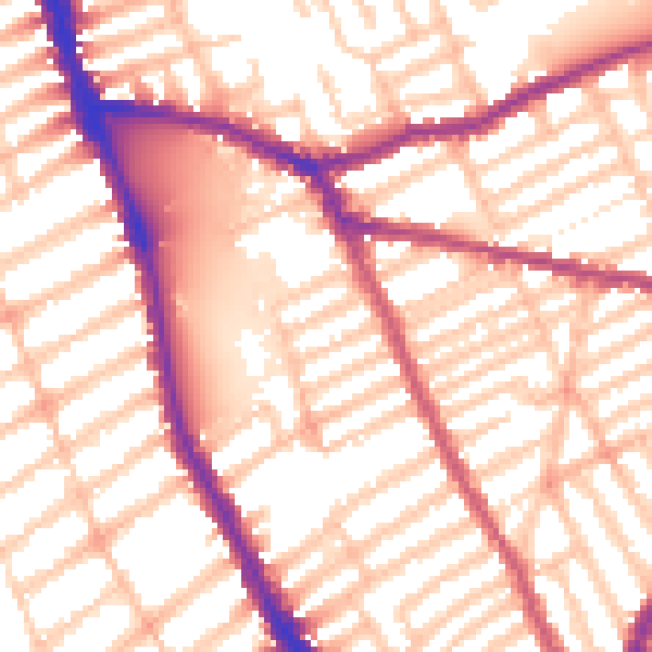 Daytime road noise heatmap for SW6 6AQ