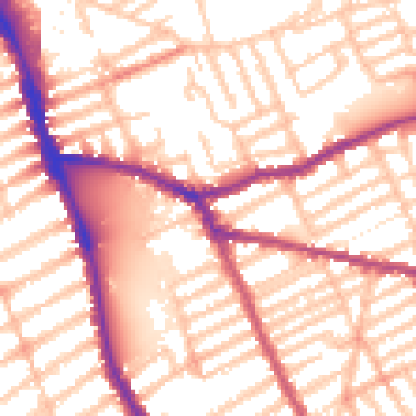 Daytime road noise heatmap for SW6 6BH