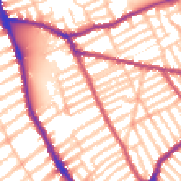 Daytime road noise heatmap for SW6 6BX
