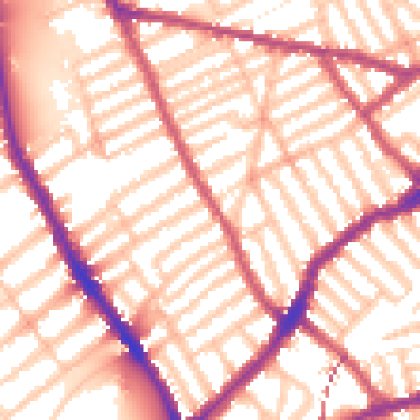 Daytime road noise heatmap for SW6 6DD
