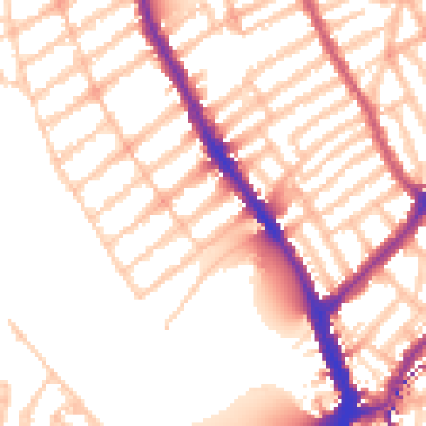 Daytime road noise heatmap for SW6 6DR