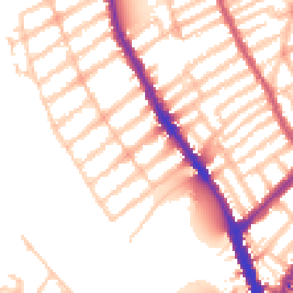 Daytime road noise heatmap for SW6 6EL