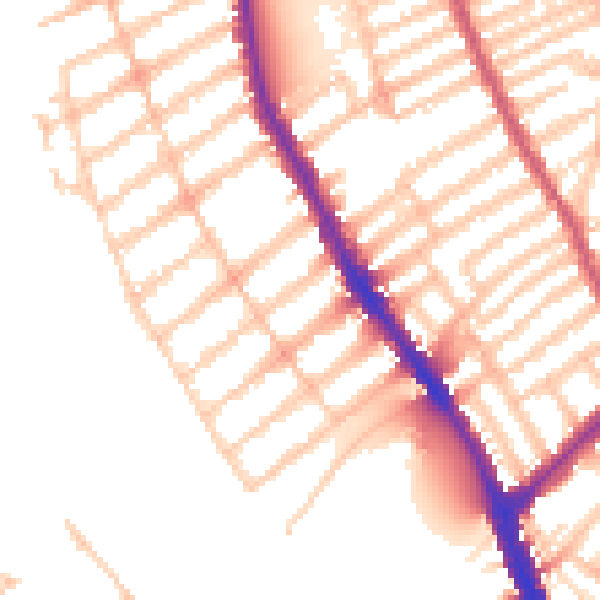Daytime road noise heatmap for SW6 6EX