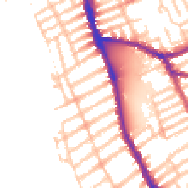 Daytime road noise heatmap for SW6 6NF