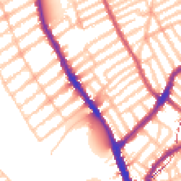 Daytime road noise heatmap for SW6 6QB