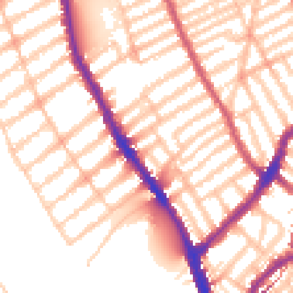 Daytime road noise heatmap for SW6 6QE