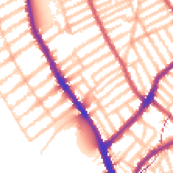 Daytime road noise heatmap for SW6 6QG