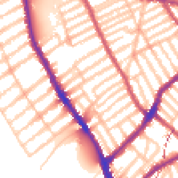 Daytime road noise heatmap for SW6 6QR