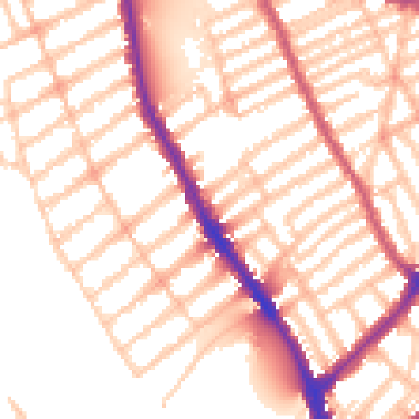 Daytime road noise heatmap for SW6 6TE
