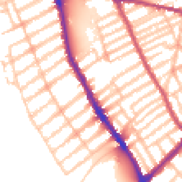 Daytime road noise heatmap for SW6 6TJ