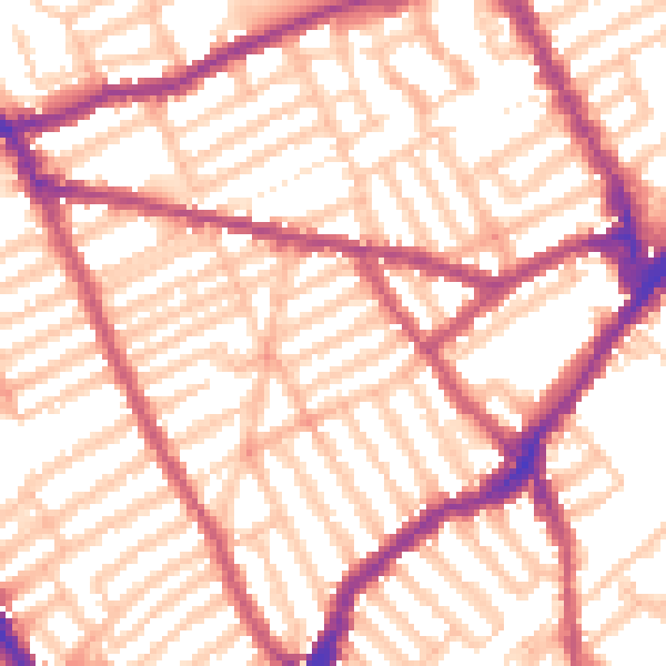 Daytime road noise heatmap for SW6 7BH